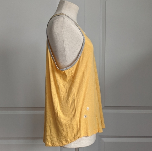 PJ Salvage Tank Lounge Embroider Daisy Racerback Scoop Neck Golden Yellow XL NWT - Picture 7 of 13